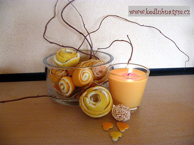 dekorace z kůry citrusových plodů